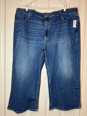 Old Navy Womens Jeans Petite plus size 26 SHORT High Rise Wow Wide Leg Blue